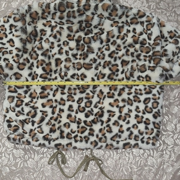 NWT Leopard Print Coat Jacket Faux Fur VS PINK & Know One Cares Large - Picture 16 of 17